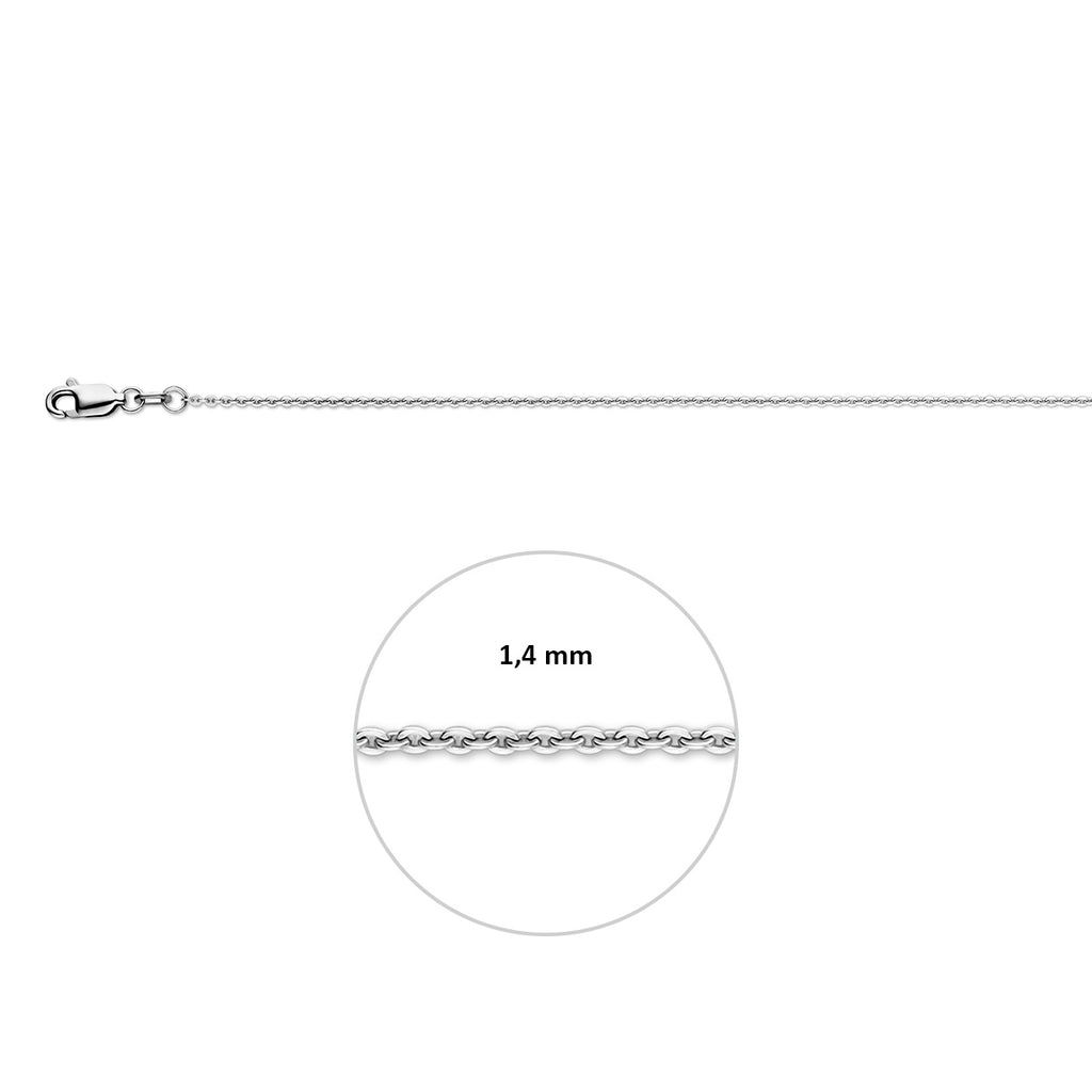 Ankerkette flach 1,4 mm versilbert rhodiniert