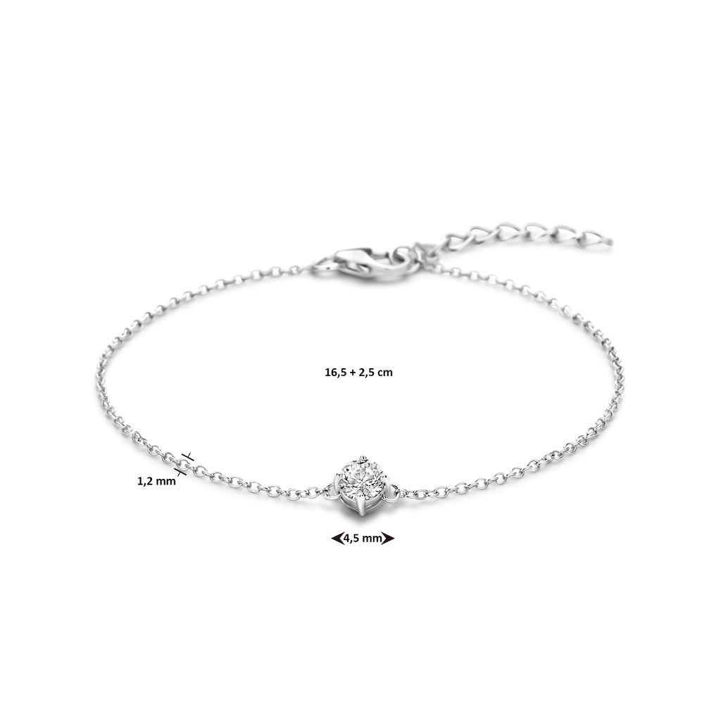 Armband Zirkonia 16,5 + 2,5 cm Silber rhodiniert