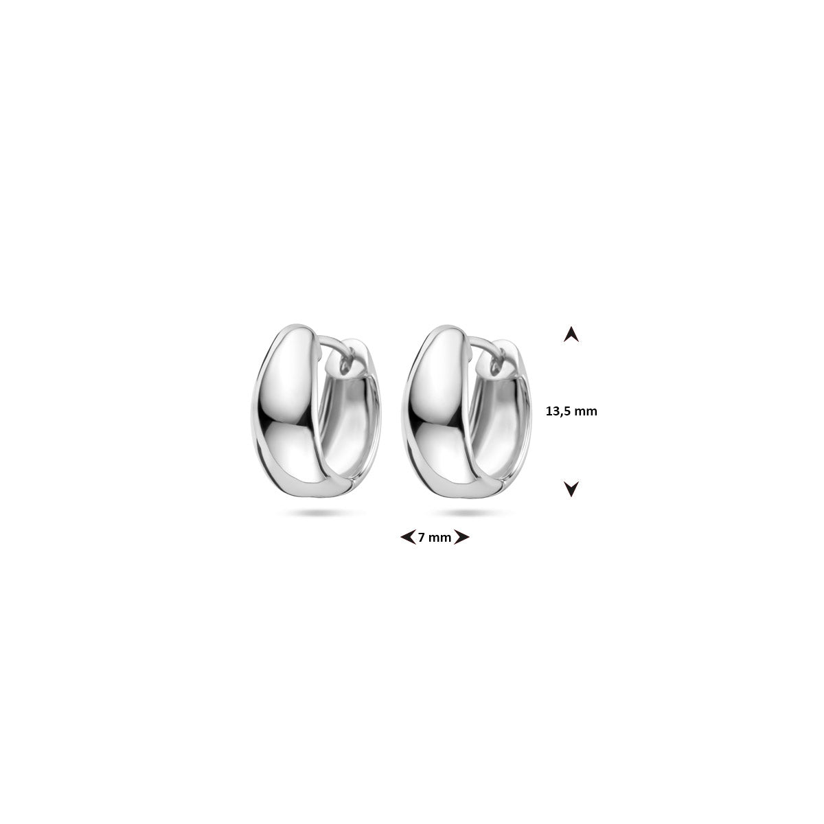 Klappcreolen 13,5 mm Silber rhodiniert