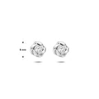 Ohrstecker Blume und Zirkonia Silber rhodiniert