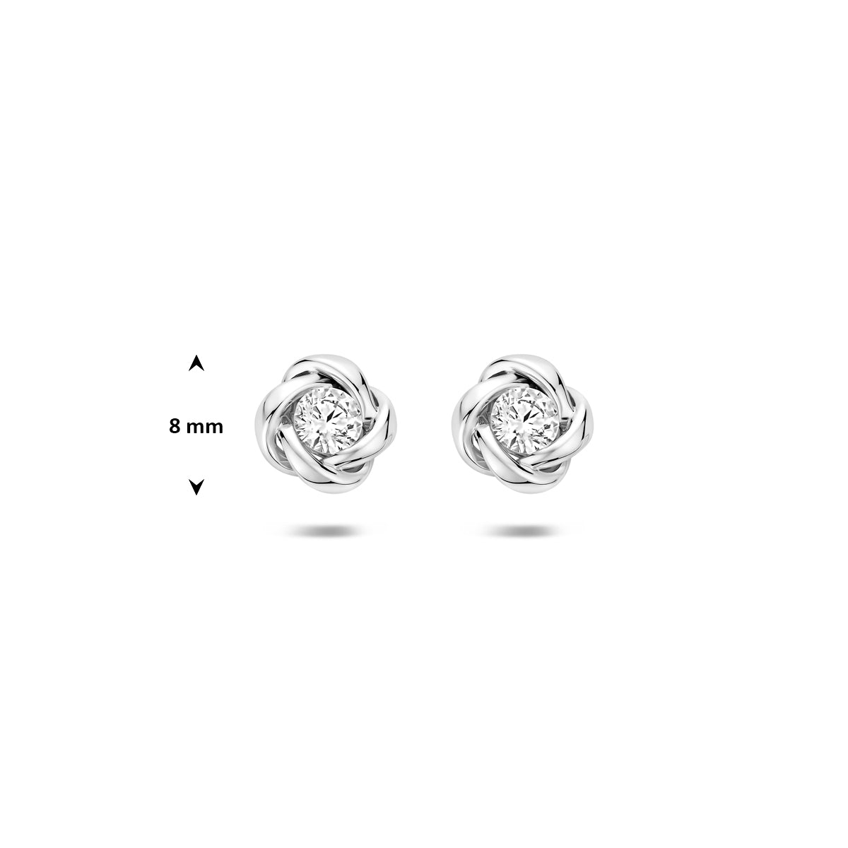 Ohrstecker Blume und Zirkonia Silber rhodiniert