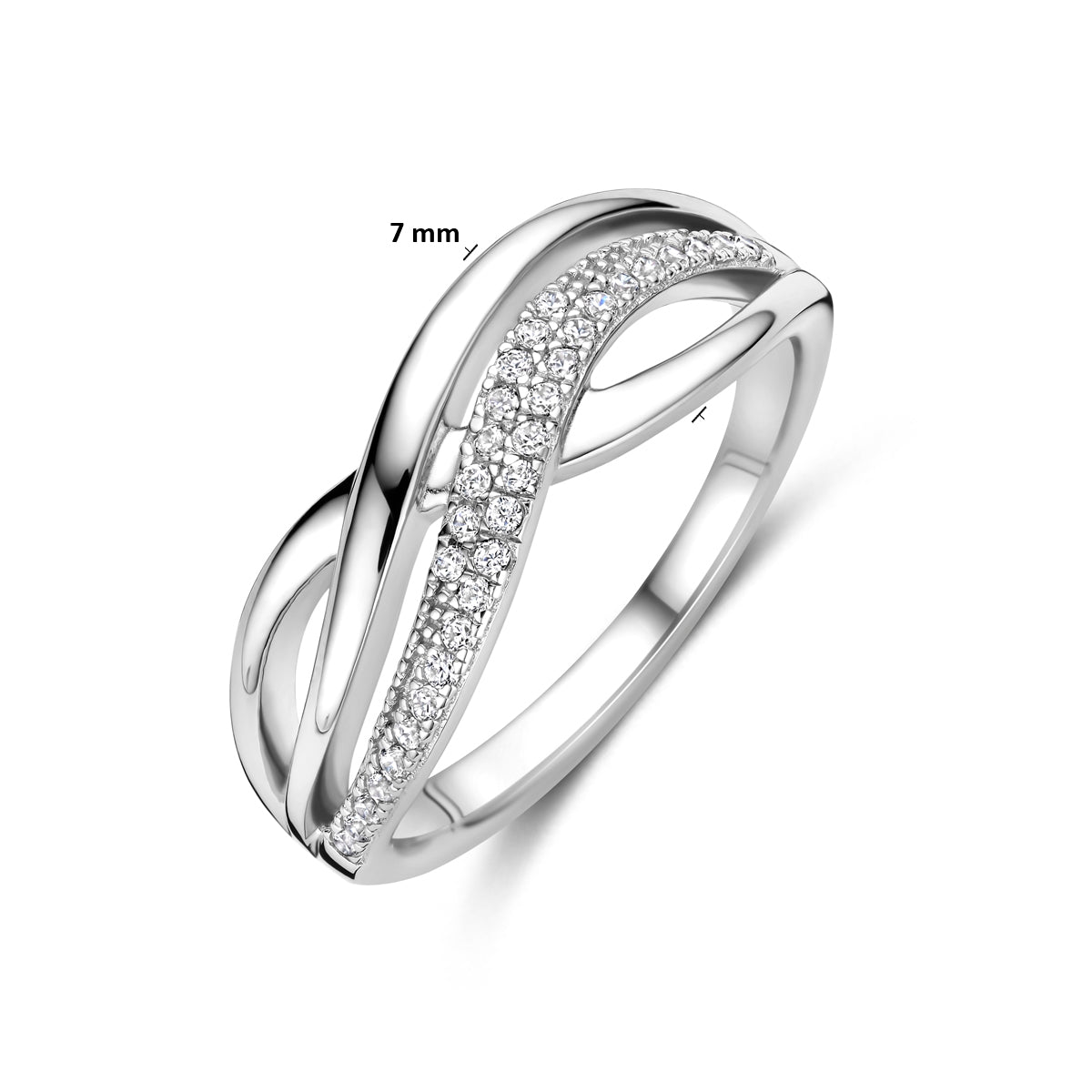 Ring Zirkonia Silber rhodiniert