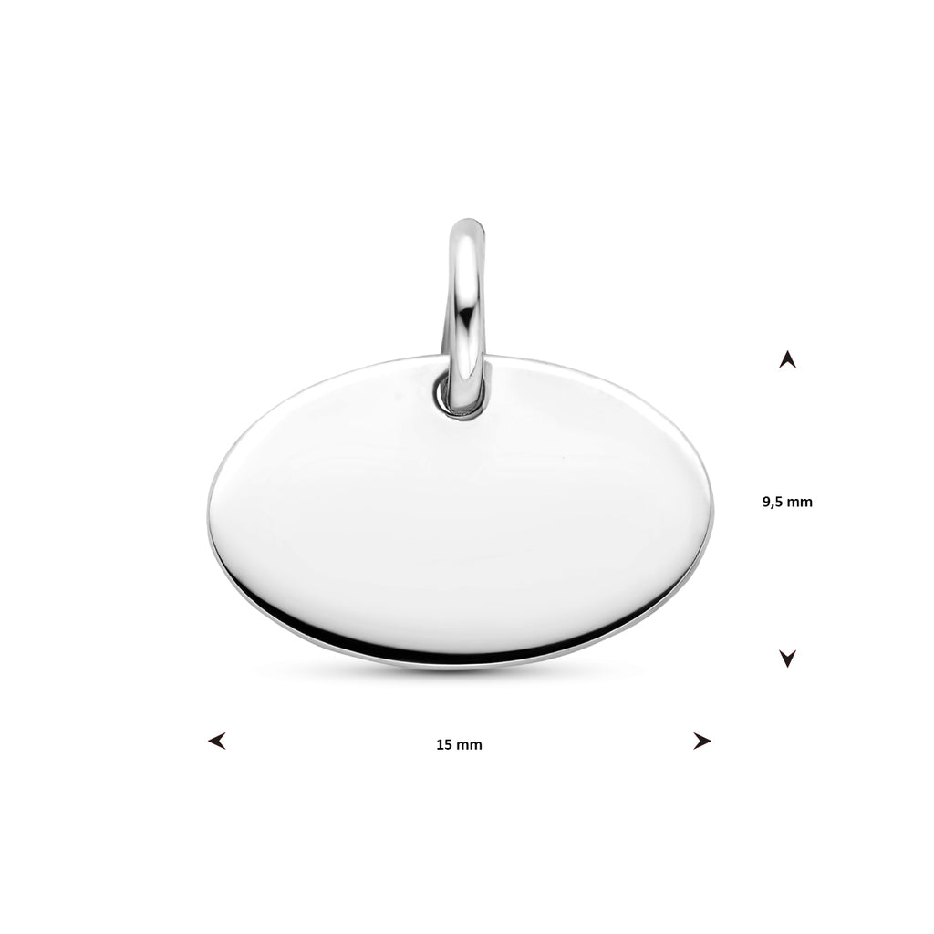 graveerhanger 13 mm zilver gerhodineerd