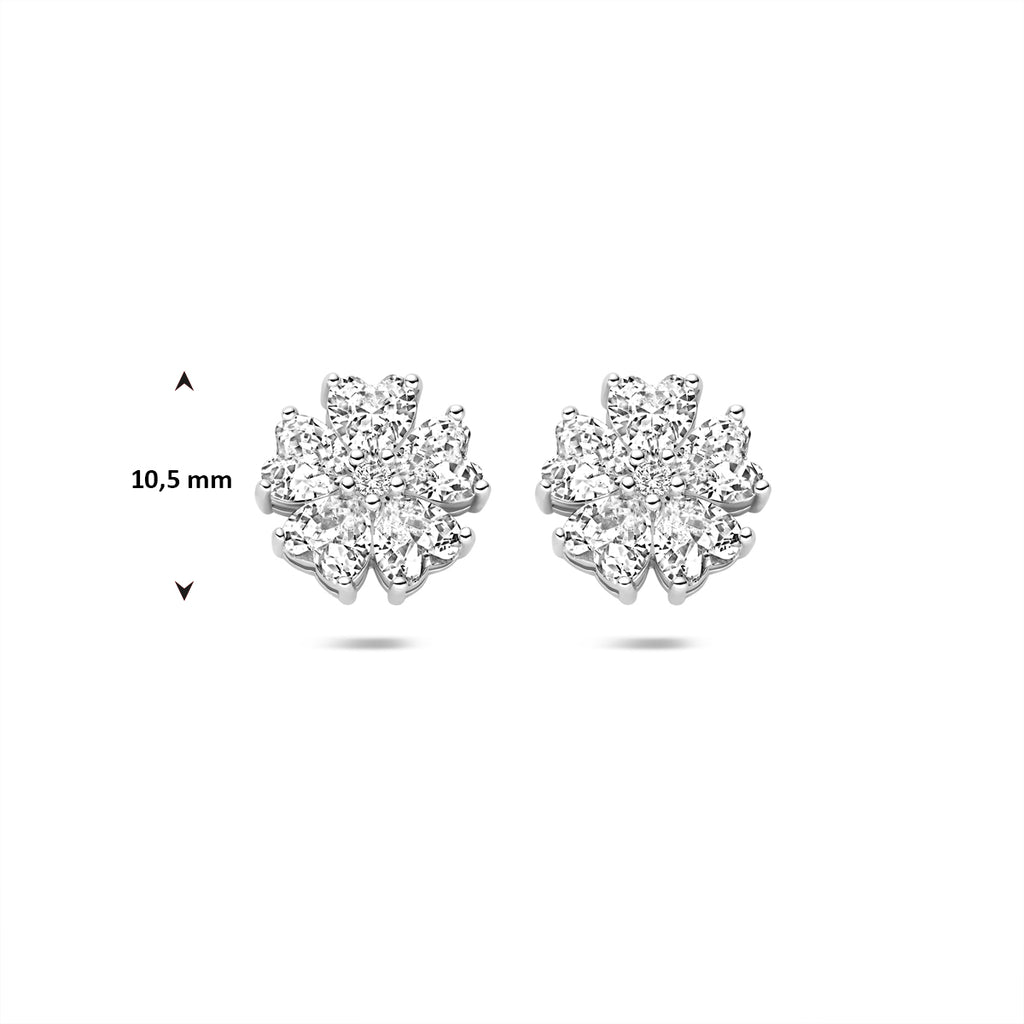Ohrstecker Zirkonia 10,5 mm Silber rhodiniert