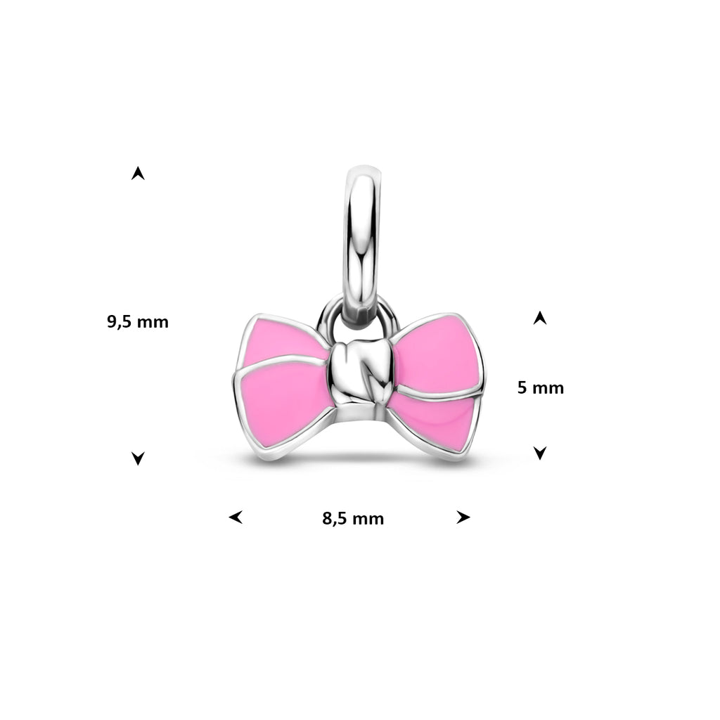 Anhänger rosa Schleife 5 mm Silber rhodiniert