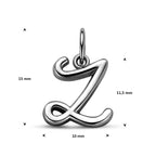hanger letter zilver gerhodineerd