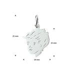 Anhänger Junge 15 mm Silber weiß