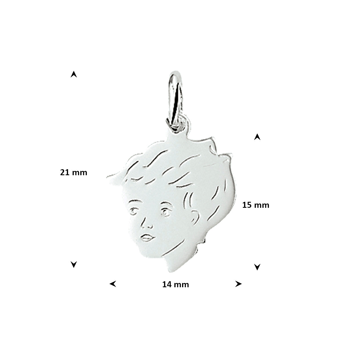 Anhänger Junge 15 mm Silber weiß