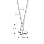 Schmetterlingskette 42 + 3 cm Silber rhodiniert