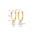 Ohrringe mit Anhänger Zirkonia 14K Gelbgold