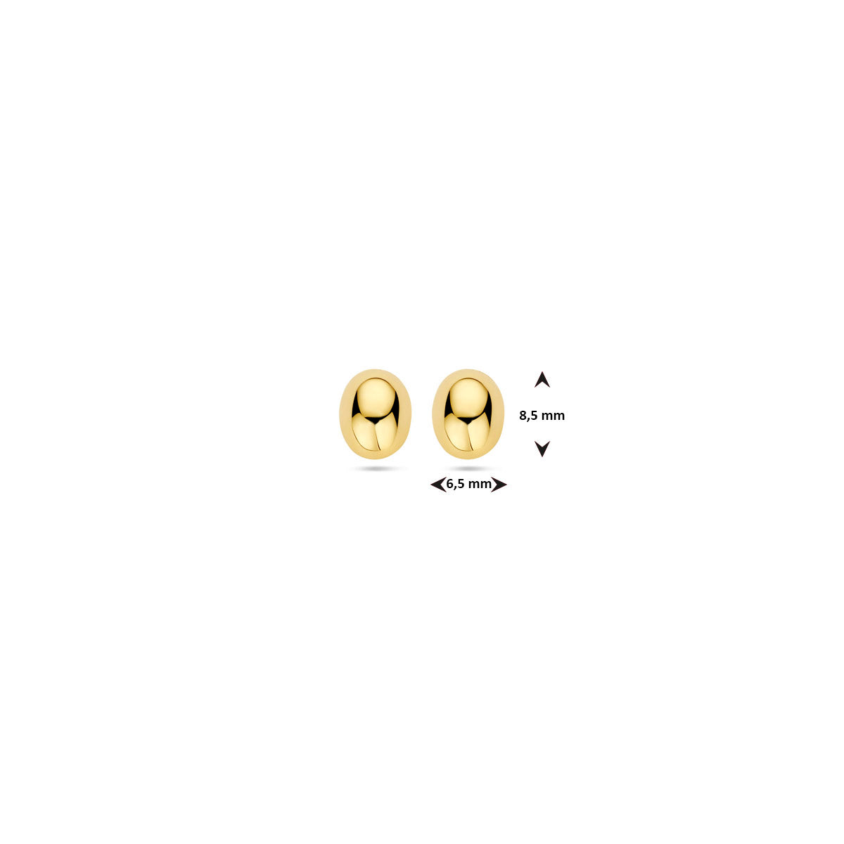 Ohrstecker Tropfen 8,5 mm 14K Gelbgold