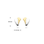 Ohrstecker 14K Bicolor-Gold gelb/weiß
