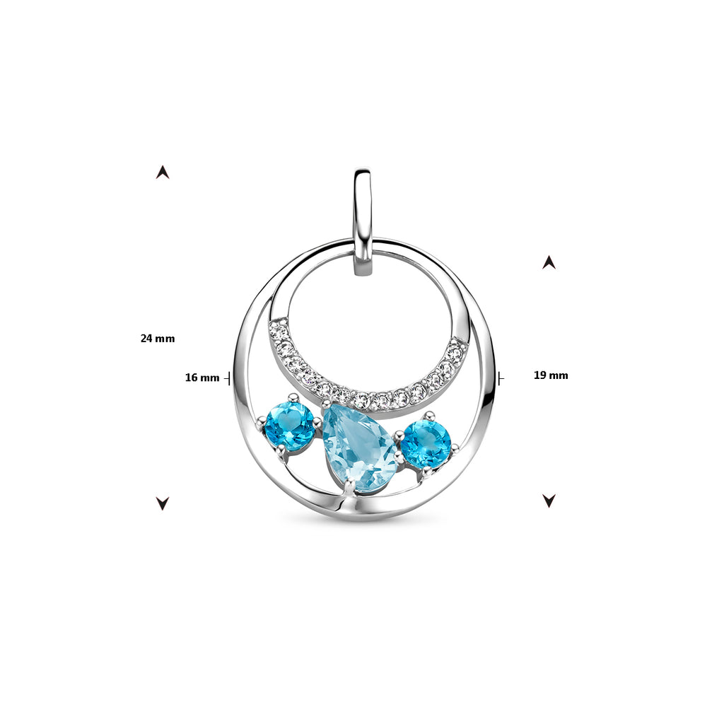 hanger topaas zilver gerhodineerd