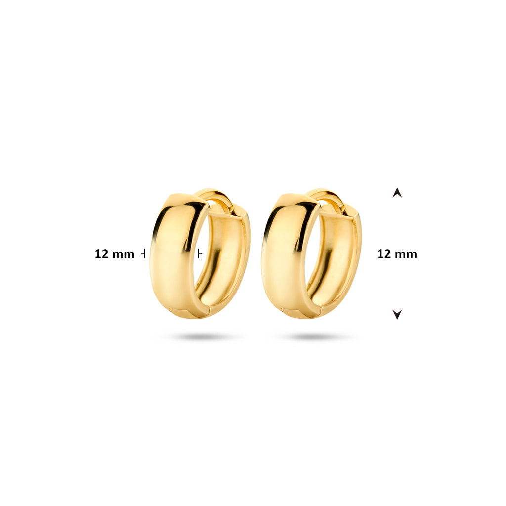 klapoorringen 12 mm 14K geelgoud