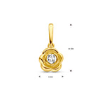 Anhänger Blume 12 mm 14K Bicolor Gold Gelb/Weiß