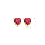 Ohrstecker Herz rosa Topas 14K Gelbgold