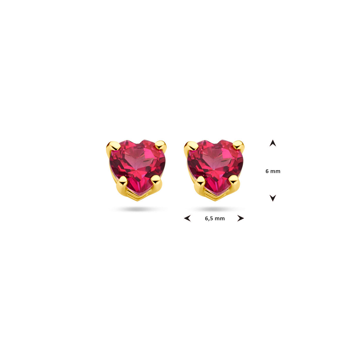Ohrstecker Herz rosa Topas 14K Gelbgold
