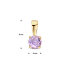 hanger amethist 9 mm 14K geelgoud
