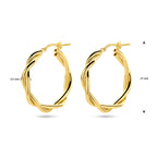 oorringen 3,5 mm gedraaide buis 1 micron zilver verguld (geel)