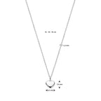 collier hartje 41 - 43 - 45 cm zilver gerhodineerd