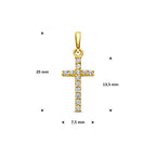 9k Anhänger Kreuz Zirkonia 13,5 mm 9K Gelb