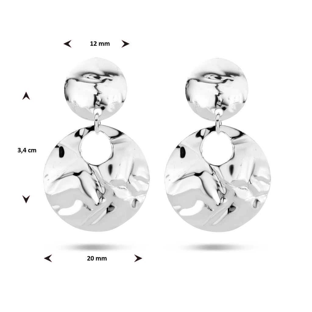 oorhangers gehamerd zilver gerhodineerd