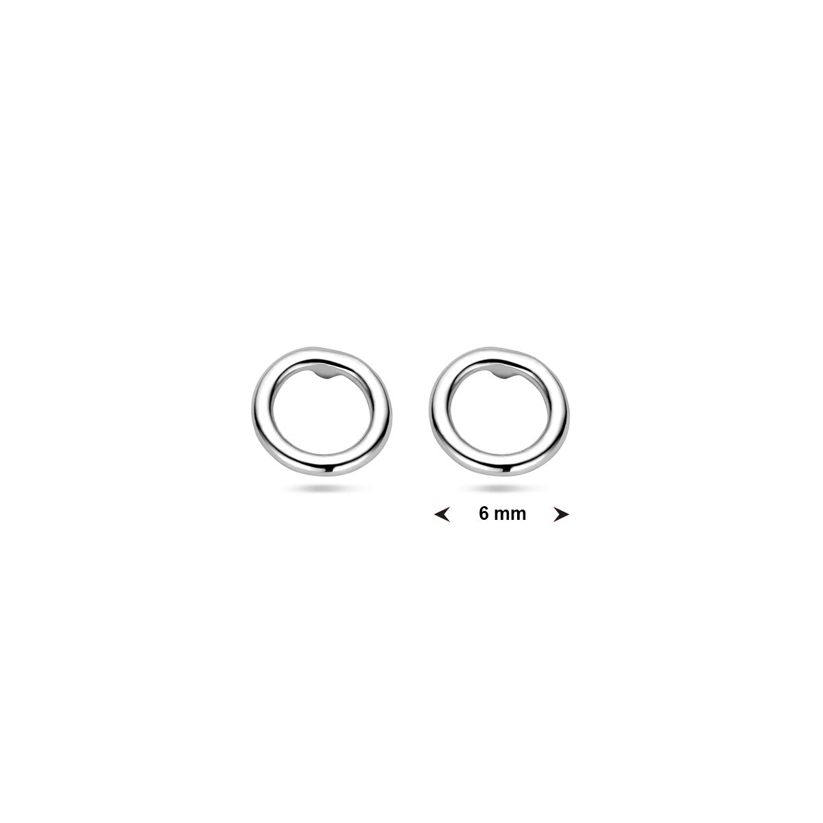 oorknoppen cirkel 6 mm zilver gerhodineerd