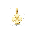 hanger klavertje 10 mm 14K geelgoud