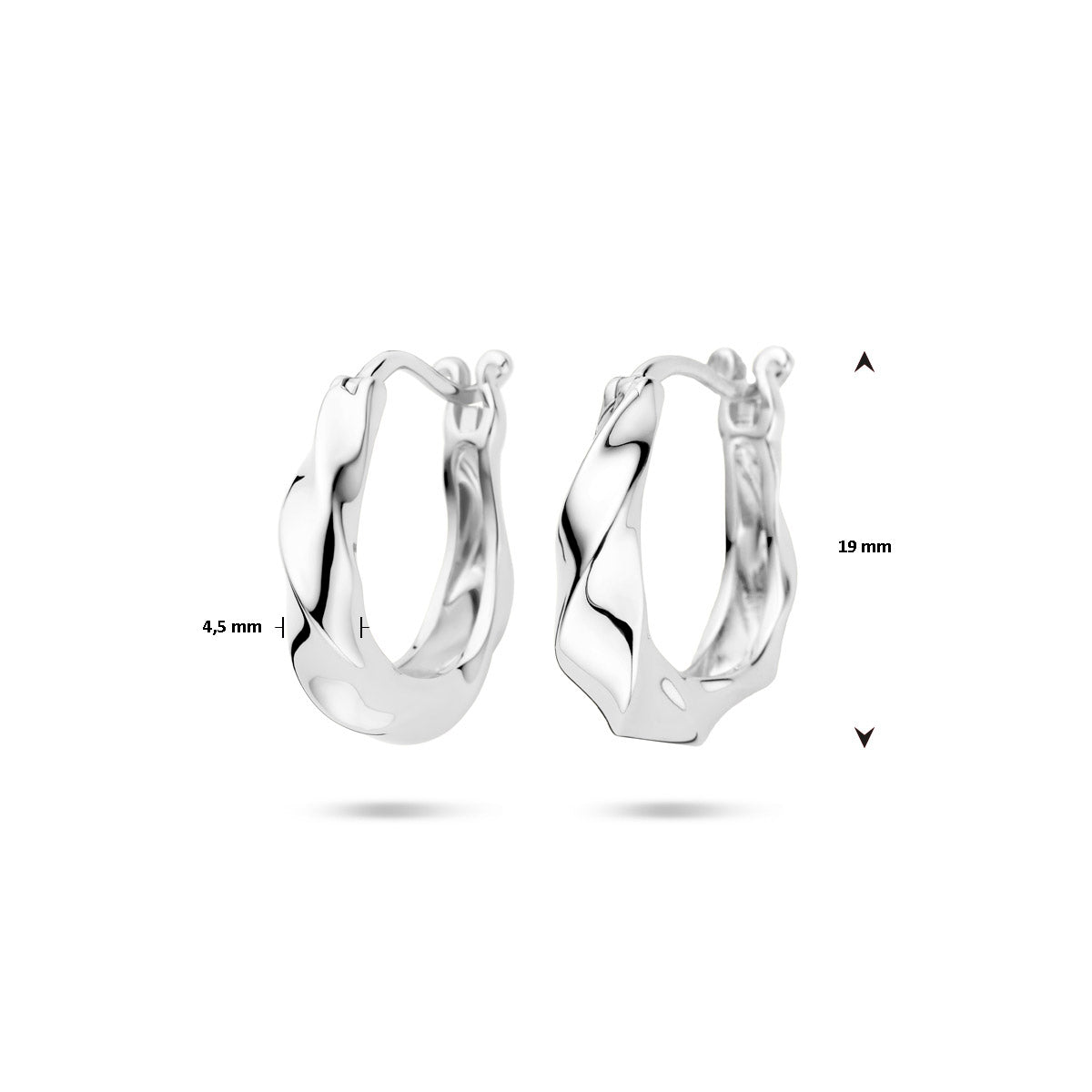 oorringen 19 mm zilver gerhodineerd