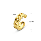ear cuff 12,5 mm 1 micron zilver verguld (geel)