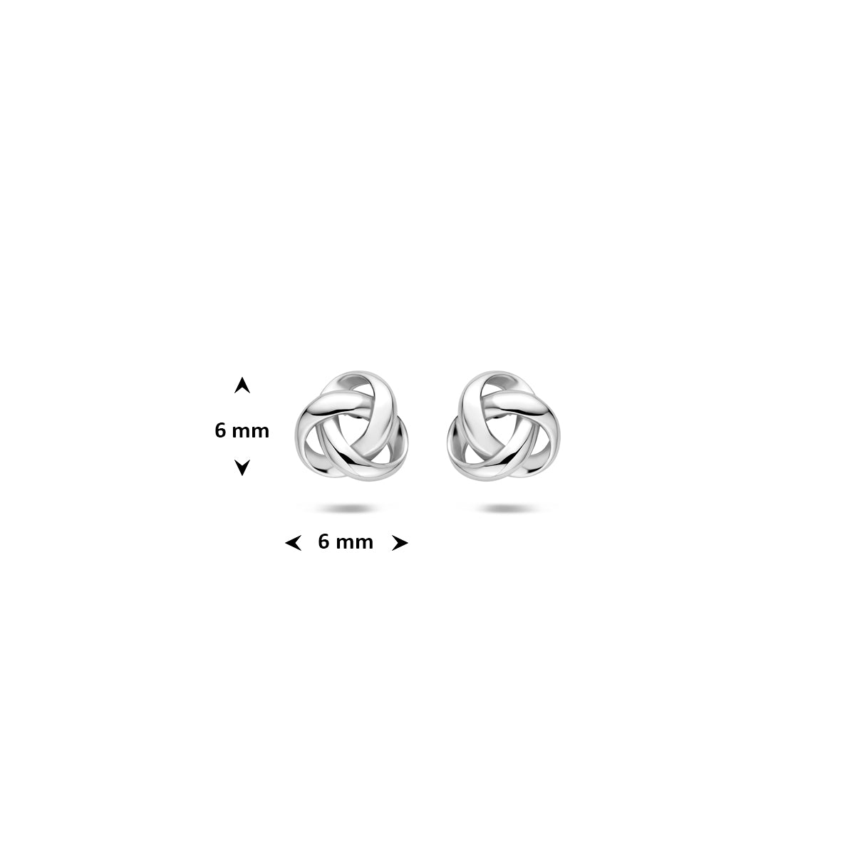 oorknoppen knoop 6 mm zilver gerhodineerd