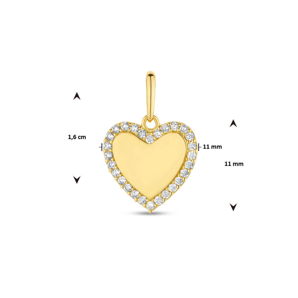 Anhänger Herz Zirkonia 14K Gelbgold