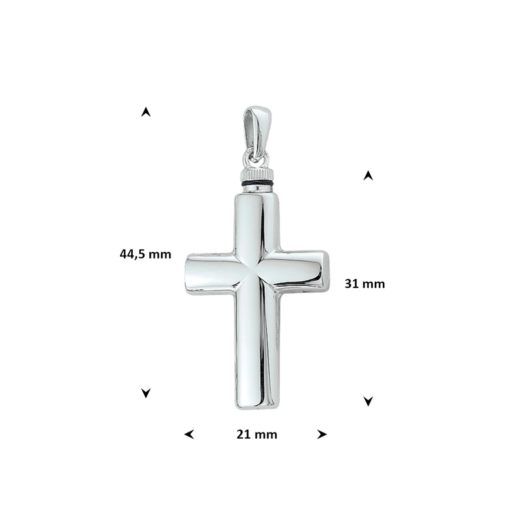 urnhanger kruis 31 mm zilver gerhodineerd