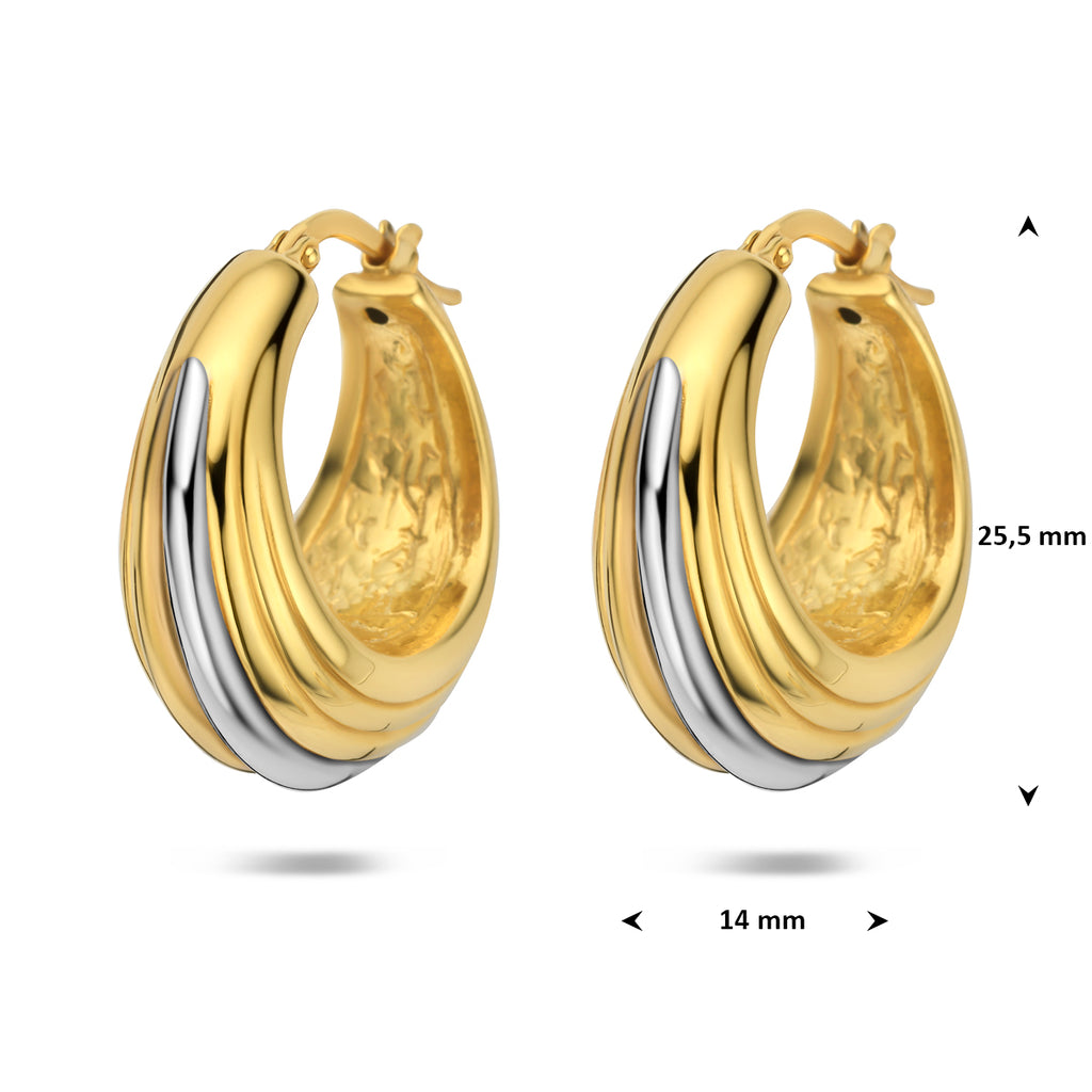 oorringen 25,5 mm 1 micron zilver verguld (geel/rhodium)