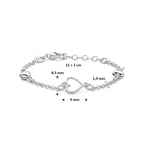 armband hartjes 11 + 2 cm zilver gerhodineerd
