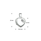 medaillon hart 13 mm zilver gerhodineerd