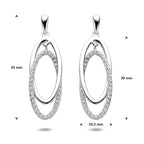 Ohrhänger Zirkonia 35 mm silber rhodiniert