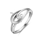 Ring Zirkonia Poly/Silber matt rhodiniert