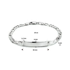 Gravurarmband Figaroplatte 6,0 mm 19 cm silberweiß