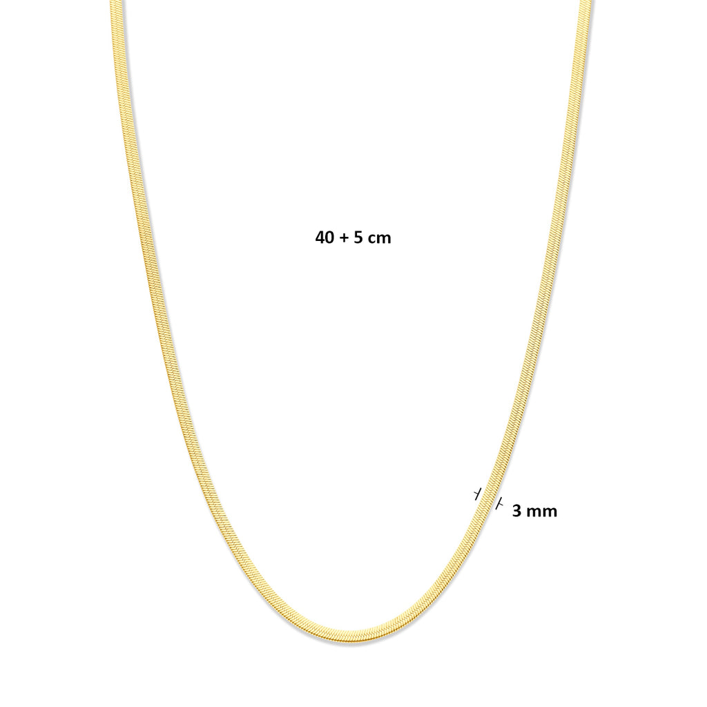 Kette Omega Ionenplattierung 3,0 mm 40 + 5 cm Edelstahl