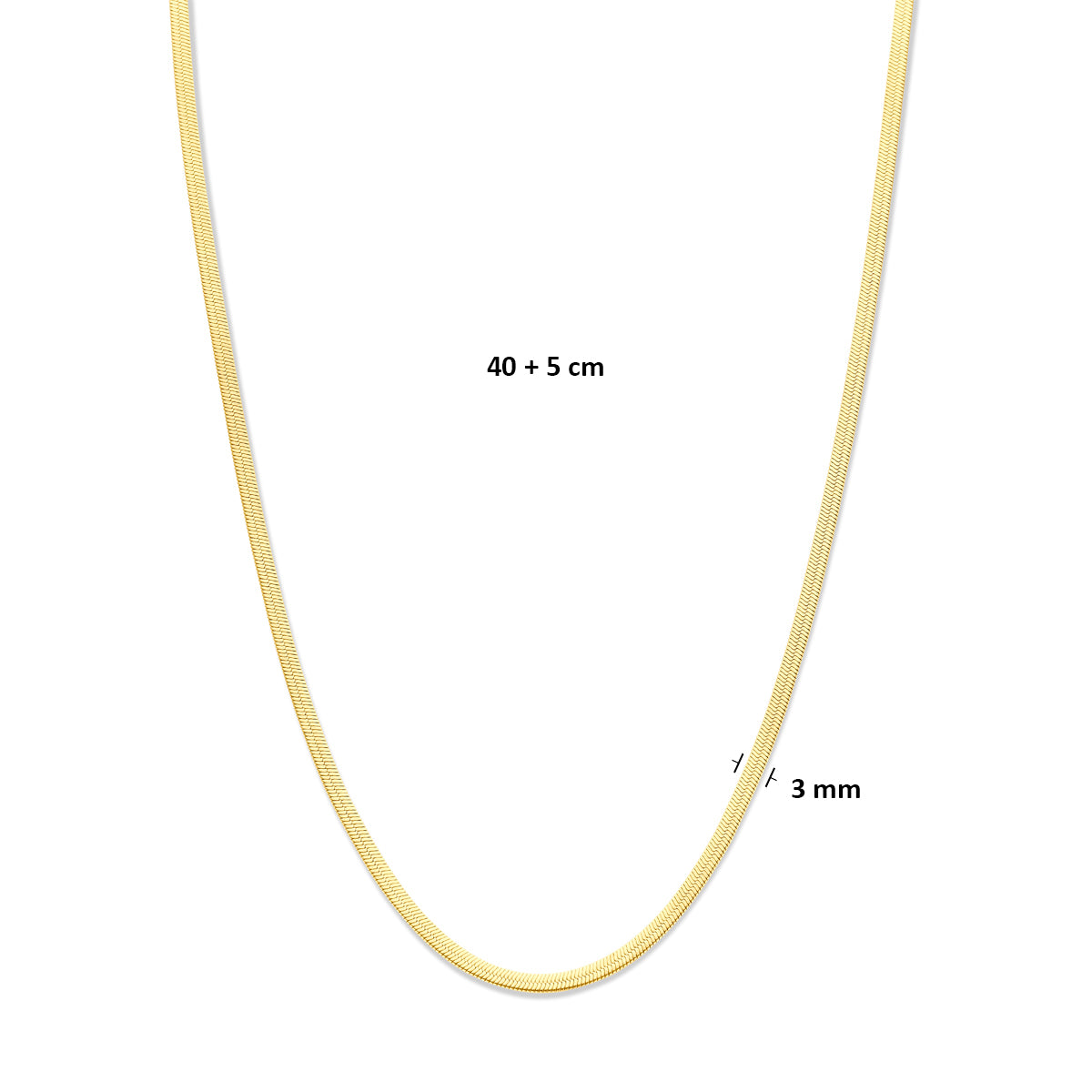 Kette Omega Ionenplattierung 3,0 mm 40 + 5 cm Edelstahl