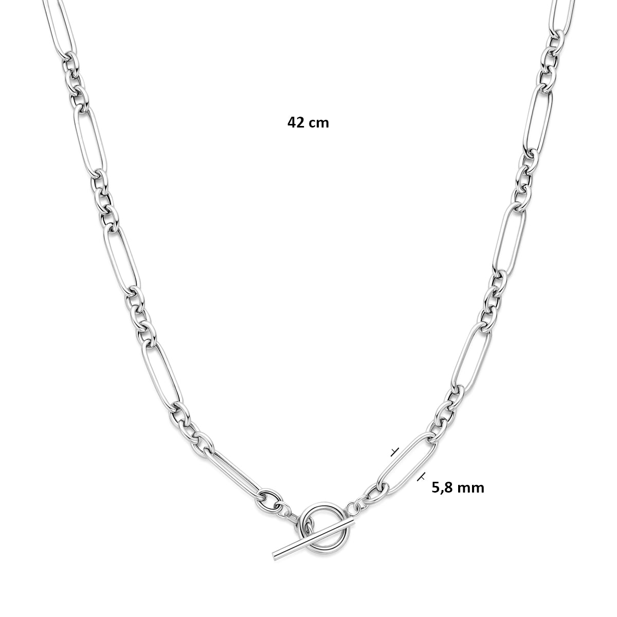 collier kapittelslot 5,8 mm 42 cm zilver gerhodineerd