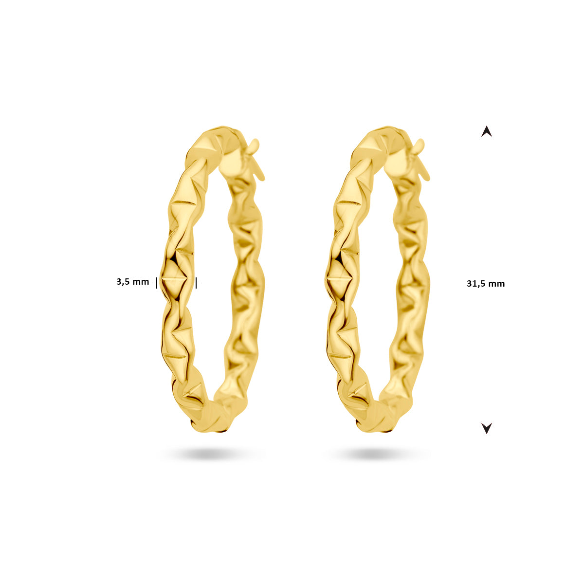 oorringen 1 micron zilver verguld (geel)
