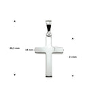 hanger kruis 21 mm zilver wit
