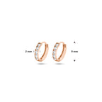 Klappcreolen Zirkonia 9 mm 14K Roségold