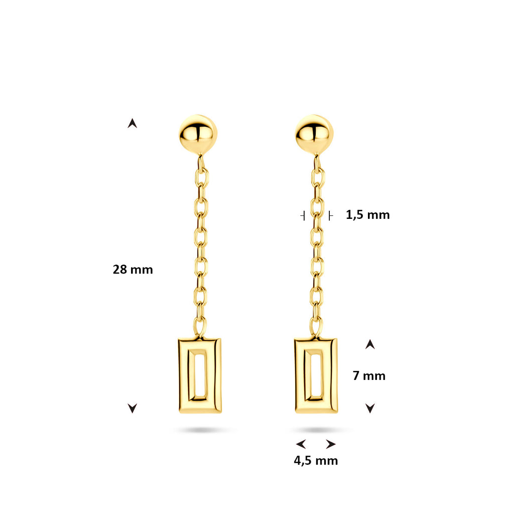 oorhangers 28 mm 14K geelgoud