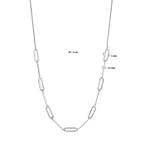 Halskette Zirkonia 42 + 3 cm Silber rhodiniert