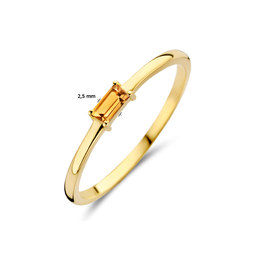 Ring mit Geburtsstein Citrin November 14K Gelbgold