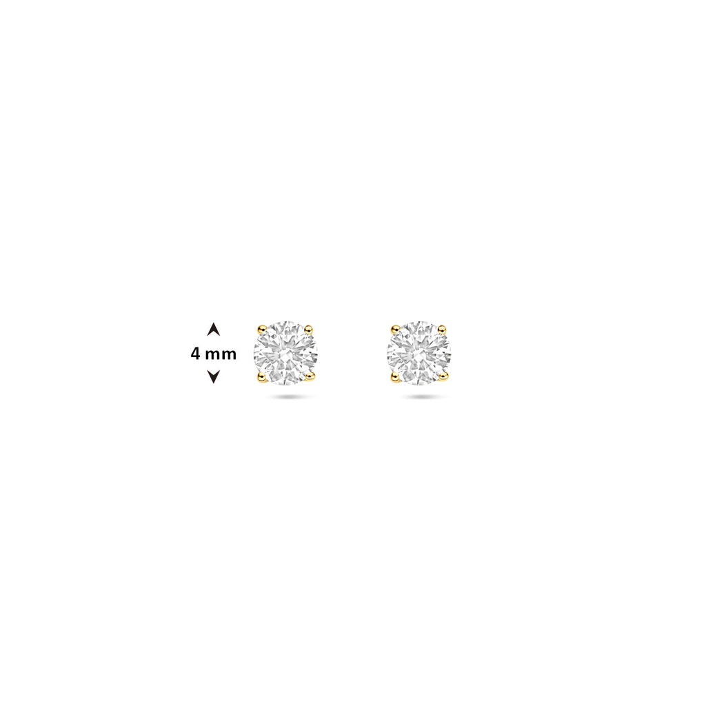 Ohrstecker Lab grown Diamant 0.50ct (2x 0.25ct) H SI 4 mm 14K Gelbgold