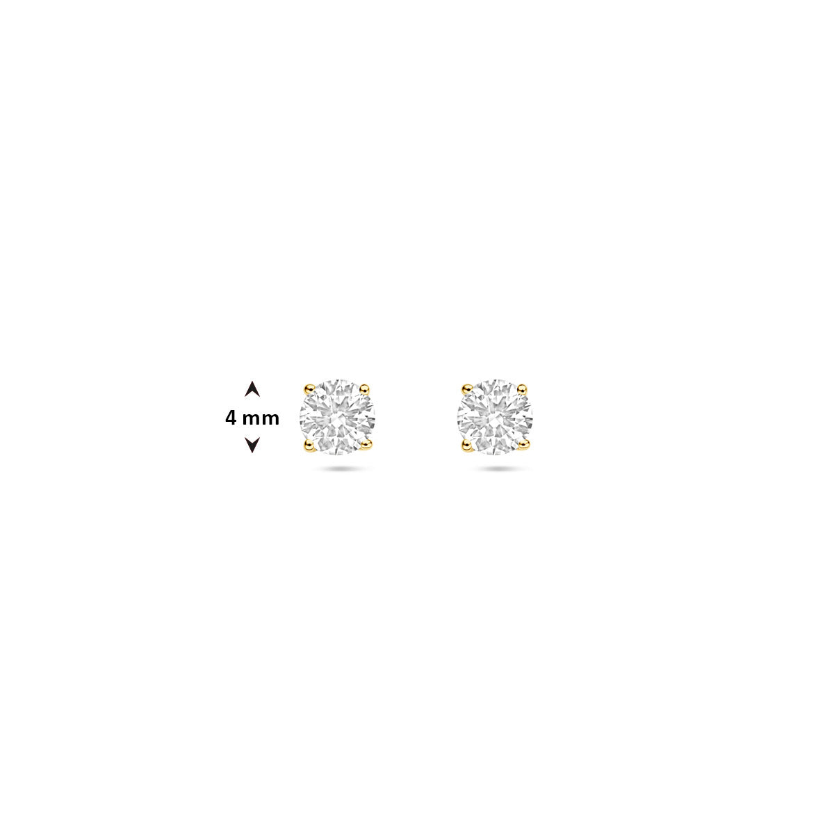 Ohrstecker Lab grown Diamant 0.50ct (2x 0.25ct) H SI 4 mm 14K Gelbgold